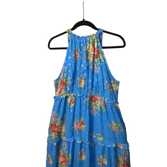House of Harlow Helena Maxi Dress Medium Tiered Boho Floral - Picture 5 of 12